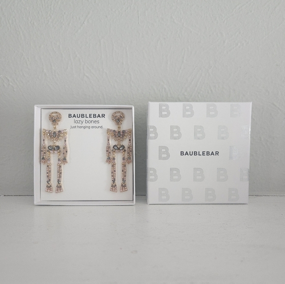 NWT Baublebar Full Body Skeleton Drop Earrings- 'Just Hanging Around' - Picture 3 of 5